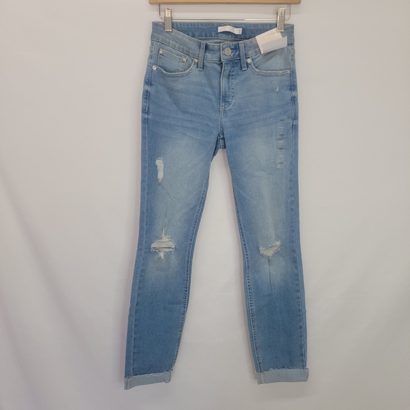 WOMEN'S LC Lauren Conrad Feel Good Cuffed Midrise Skinny Ankle Jeans - Picture 2 of 16